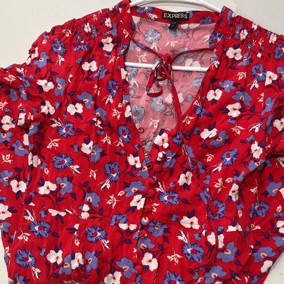 Express Dresses & Skirts - Stunning vibrant button front dress